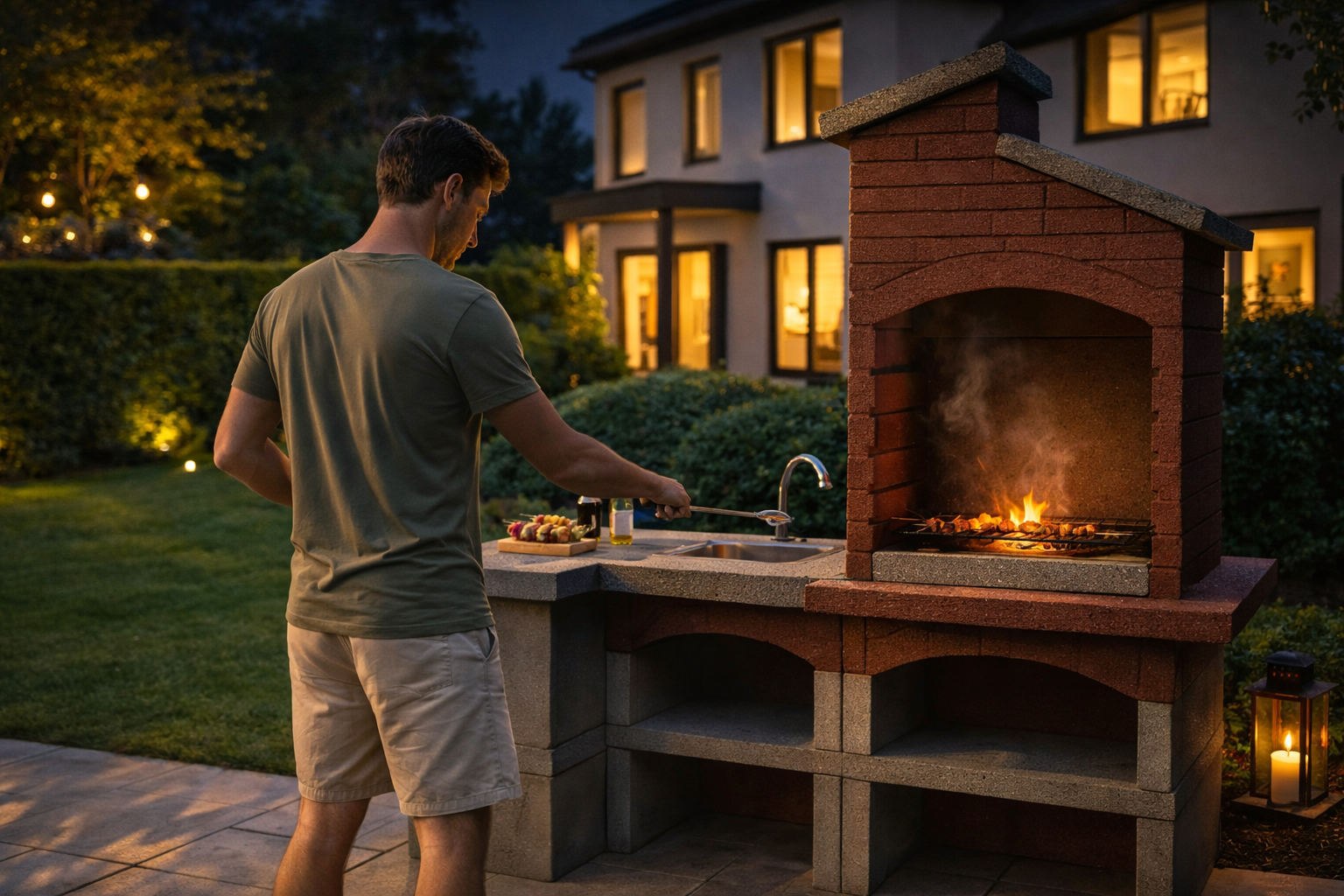 2*80-1*70 Çatılı L Crown Barbekü Modeli