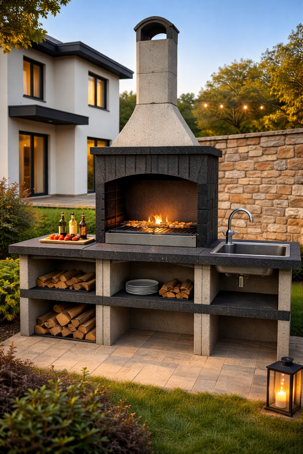 3*80 Davlumbazlı Grey1 Barbekü Modeli